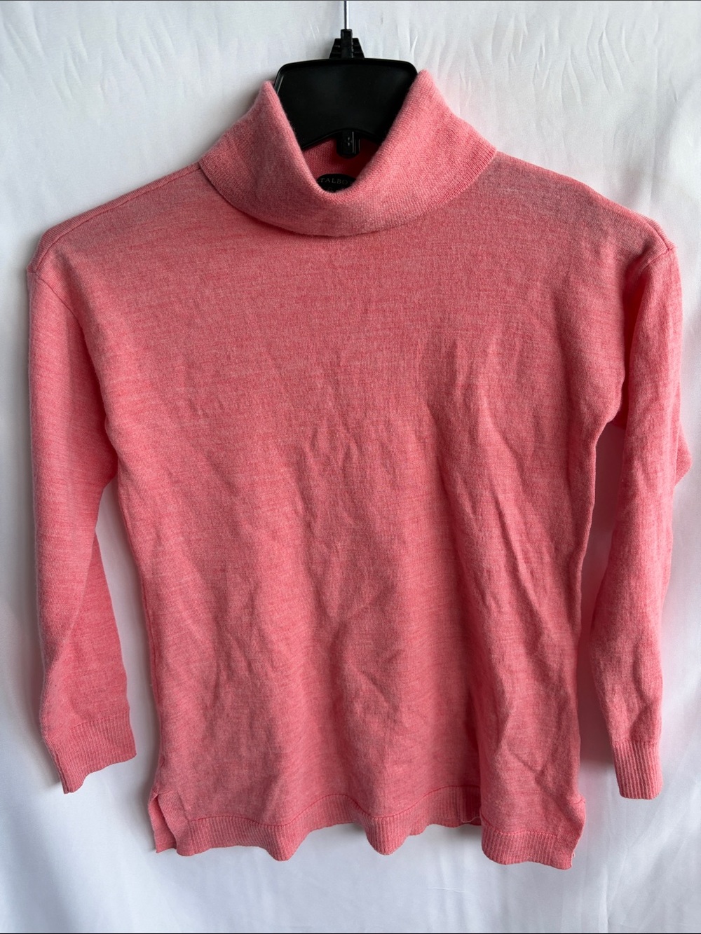 Talbots merino pink wool fine gauge turtleneck, S, 16” PTP, 22” L, sleeve -17”L